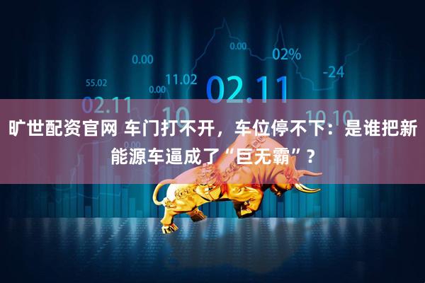 旷世配资官网 车门打不开，车位停不下：是谁把新能源车逼成了“巨无霸”？